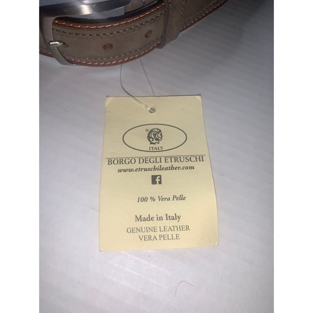 Borgo Degli Etruschi Mens Genuine Suede Leather Belt Made in Italy 42"-44" XL - Picture 6 of 10